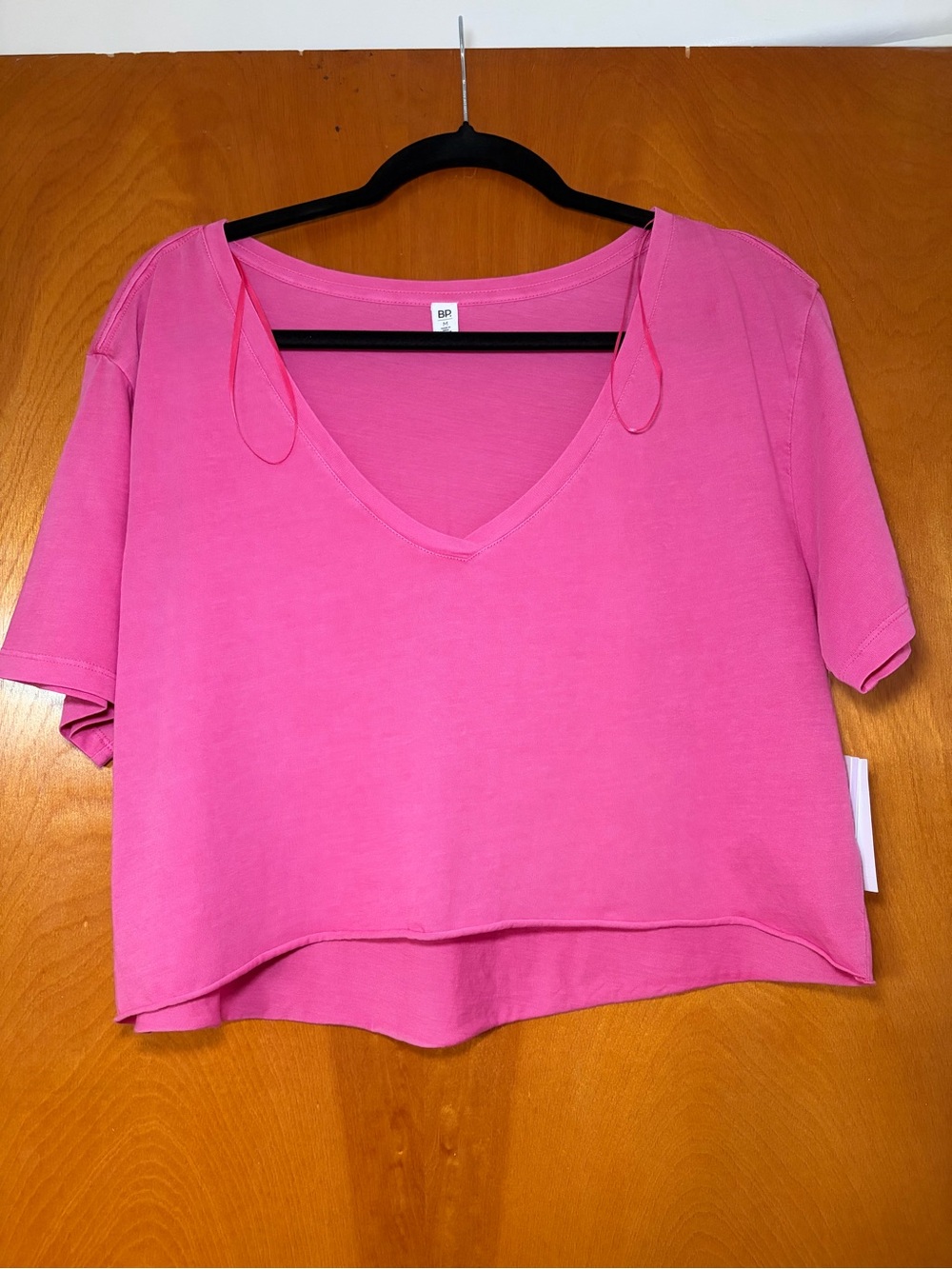 bp Pink V-Neck Cropped Women's Top
